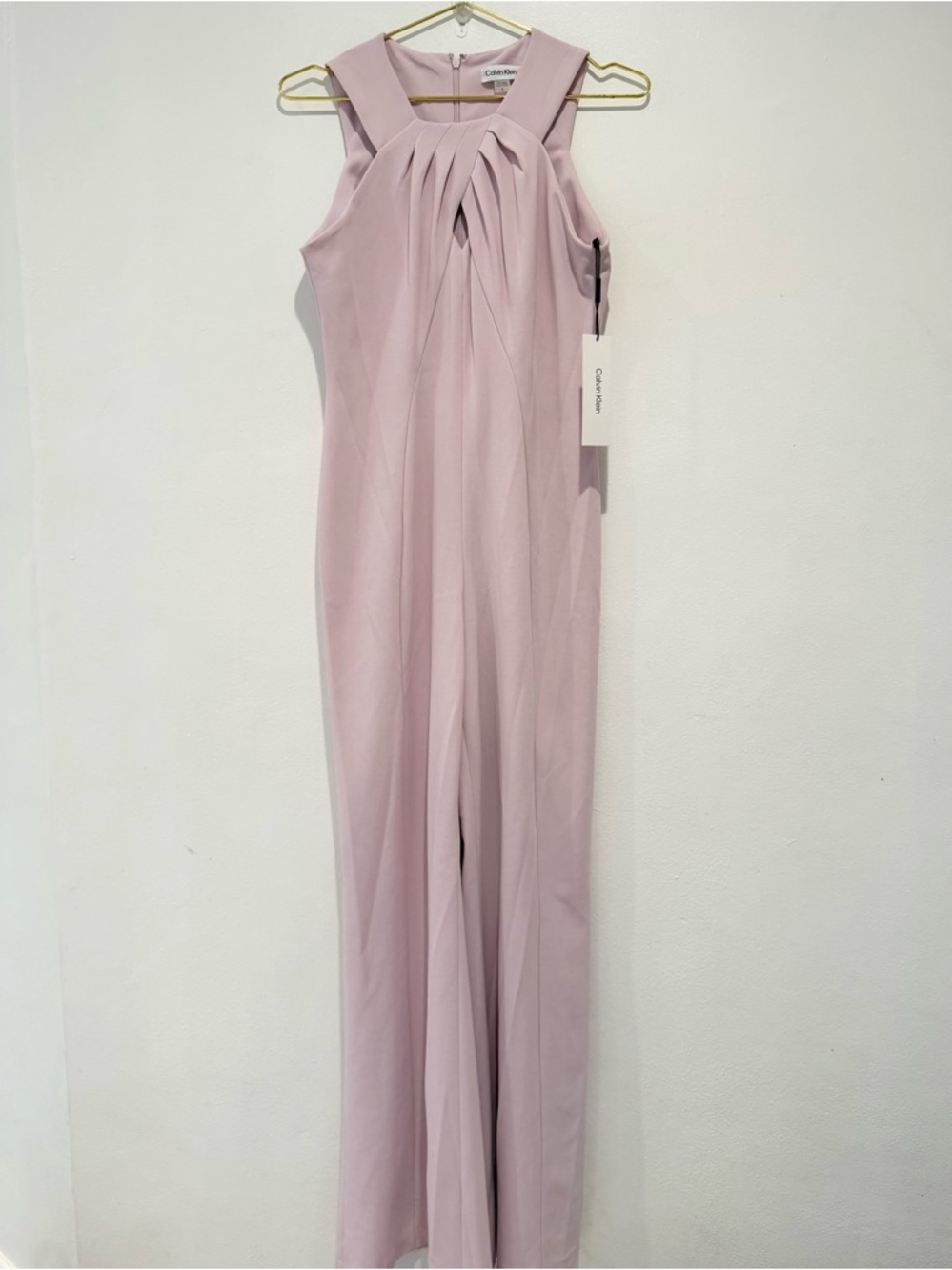 NWT Calvin Klein Light Pink Halter Jumpsuit Size 6